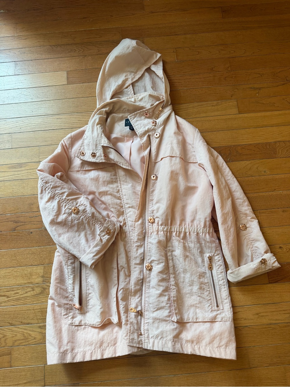 Tribal Women's Light Pink Hooded Utility Jacket